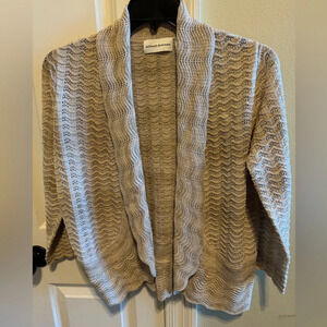 Alfred Dunner Sweater Cardigan Gold Beige Cardigan Sz S